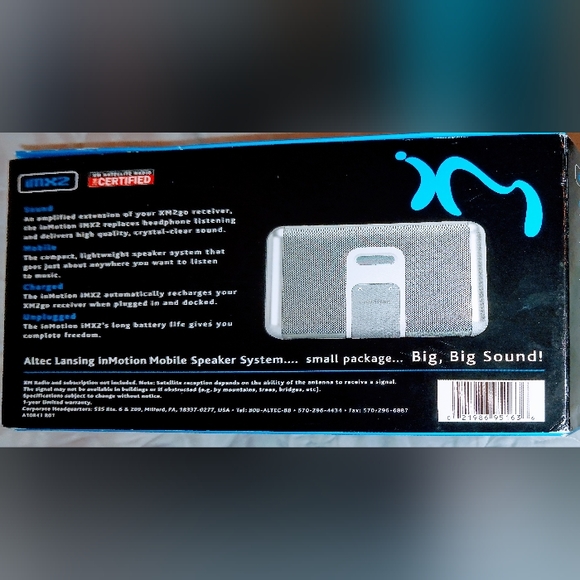 NIB - Delphi MyFi XM2go with Altec Lansing in Motion Mobile Audio Speaker System - Picture 3 of 3